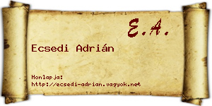Ecsedi Adrián névjegykártya